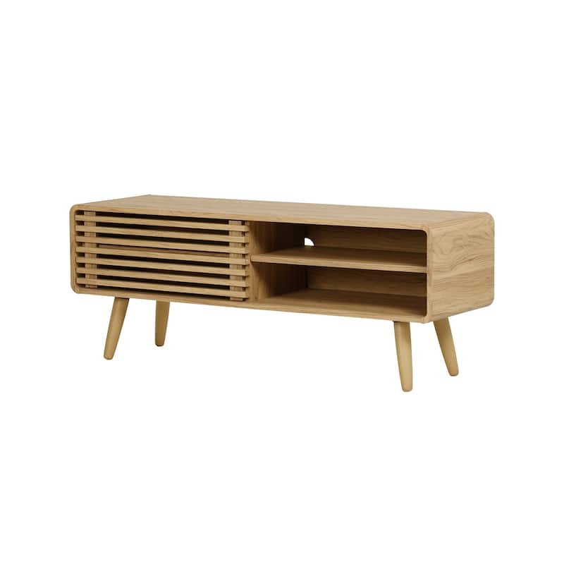 NPD Furniture Wilson 46 Inch KD Slat Low TV Stand - Terra Oak
