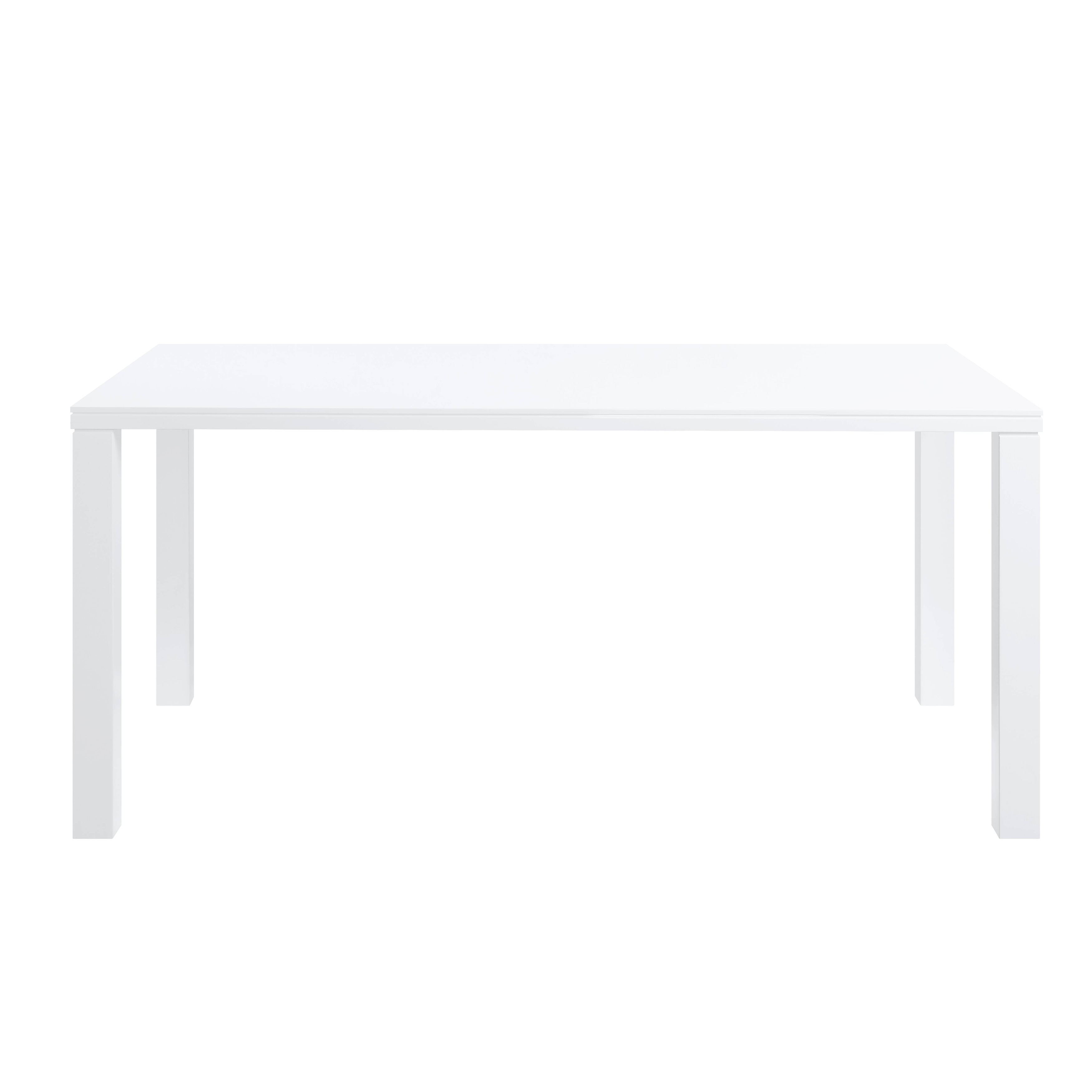 Contemporary Dining Table Smooth White High Gloss Finish 1pc Sleek Wooden Modern Dining Furniture