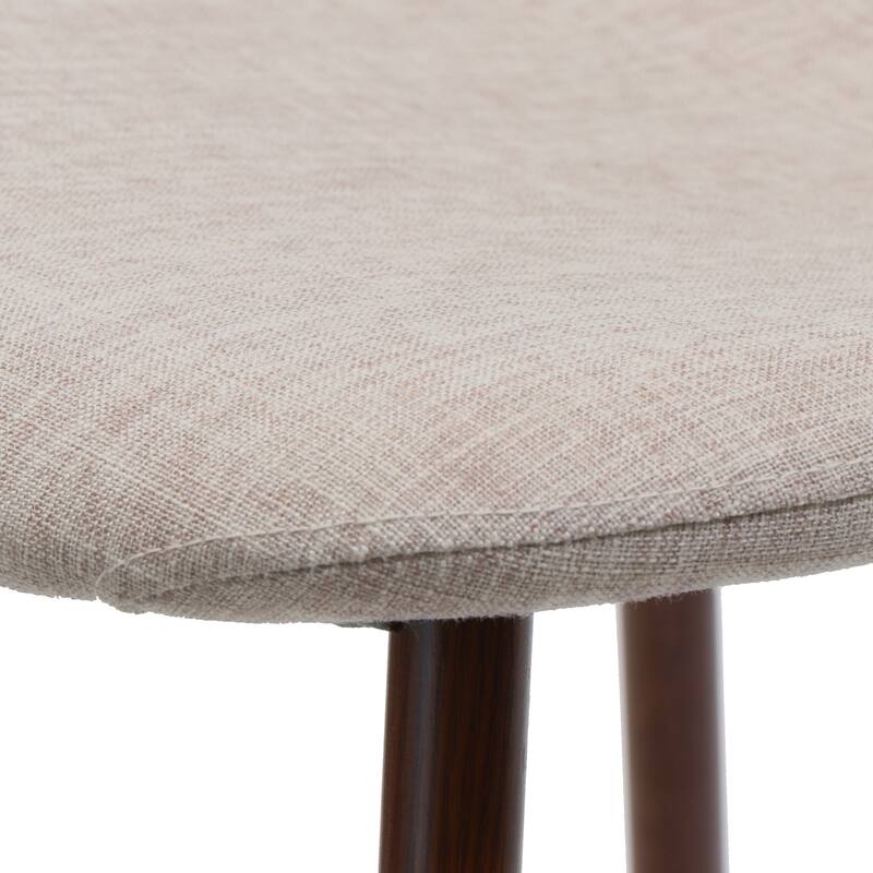 Modern Set of 2 Dining Chairs with Fabric Upholstered Backrest Seat, Wood Finish, Metal Legs for Dining Room Living Room