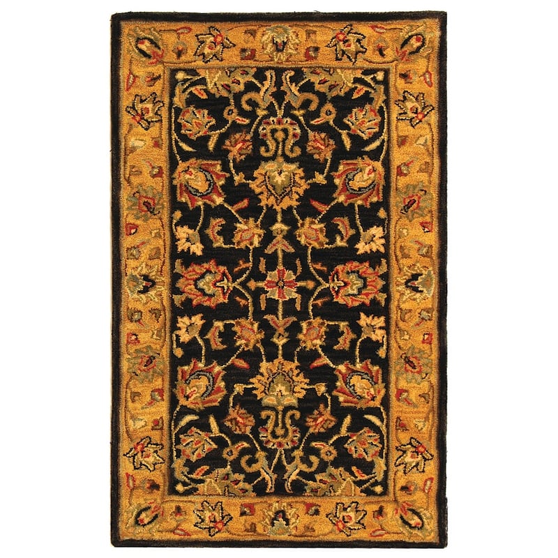 SAFAVIEH Handmade Heritage Kimono Traditional Oriental Wool Rug - 3' x 5' - Charcoal/Gold