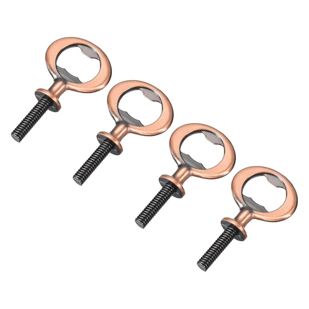 Bottle Opener, 4Pcs 80mm Zinc Alloy Threaded Hardware for DIY Craft - Red Bronze