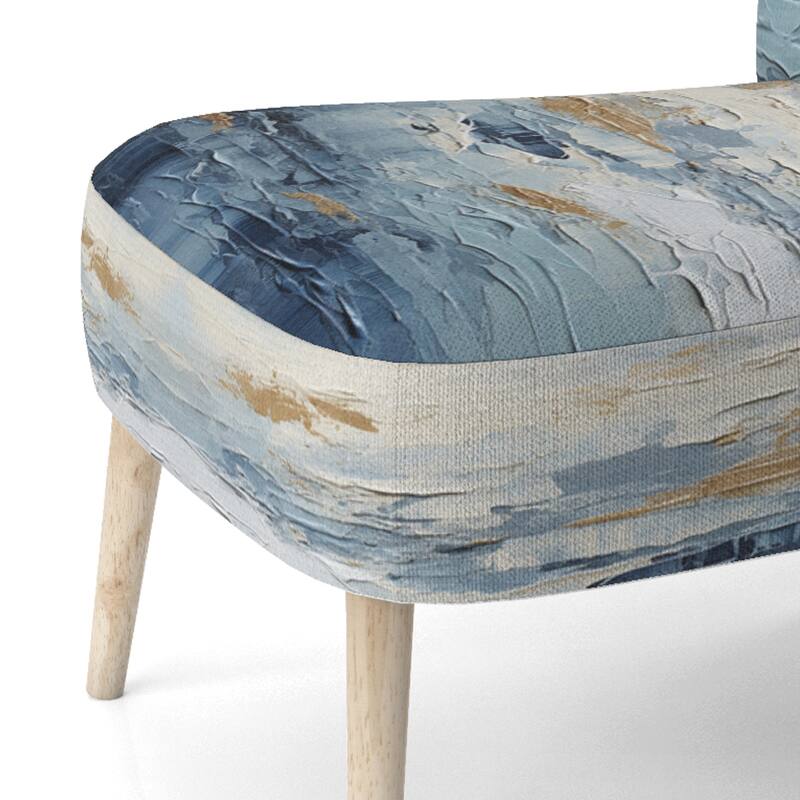 Designart "Beach Scandinavian Solitude III" Upholstered Abstract Accent Chair and Nautical & Coastal Arm Chair - Multiple Color