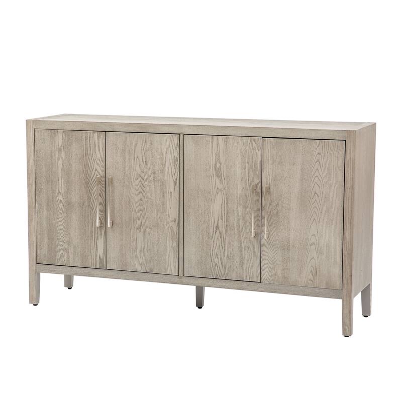 Roomfitters Storage Cabinet Sideboard Wooden Cabinet with 4 Metal Handles, 4 Shelves, and 4 Doors for Hallway