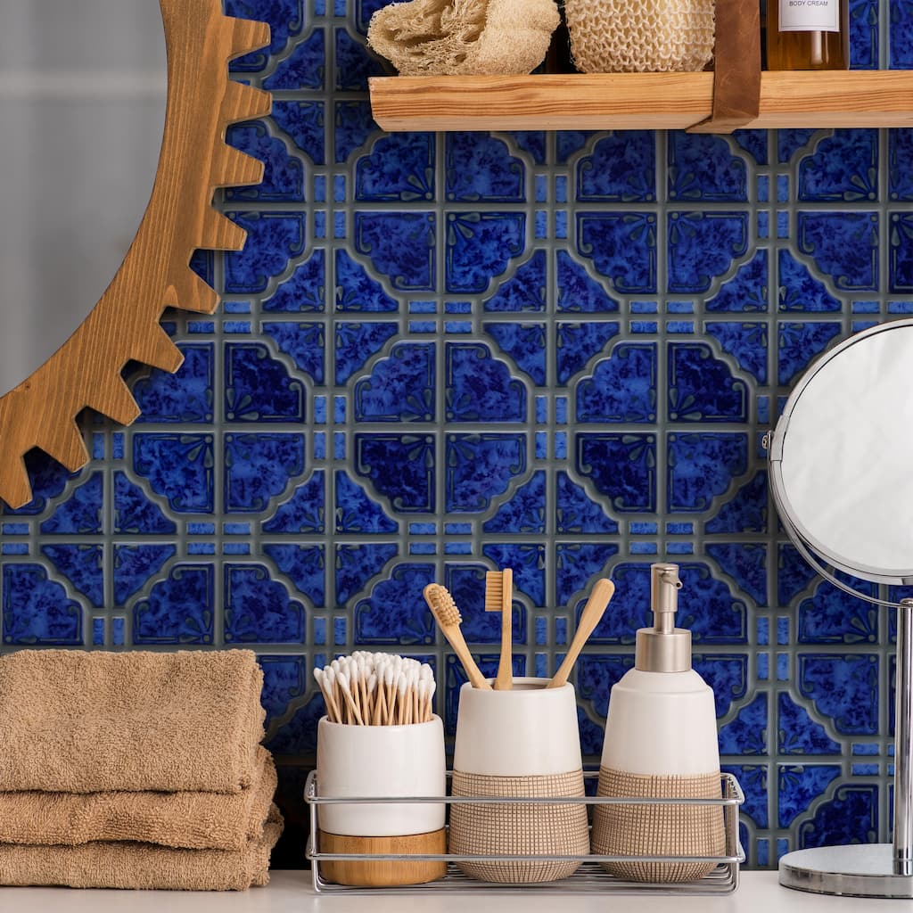 Merola Tile Hudson Moonbeam Blue Cloud 11-7/8" x 11-7/8" Porcelain Floor and Wall Tile