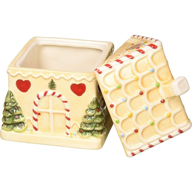 Spode 1667808 Gingerbread House Candy Jar Green 7 inches Bed Bath