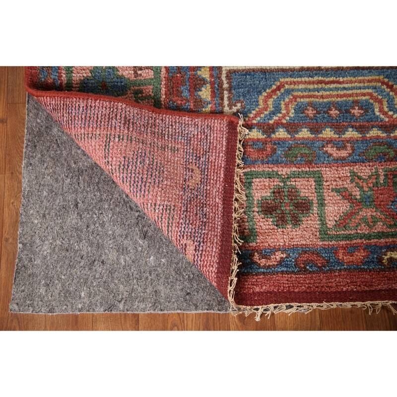 Geometric Red Sirjan Oriental Area Rug Handmade Wool Carpet - 7'11"x 9'11"