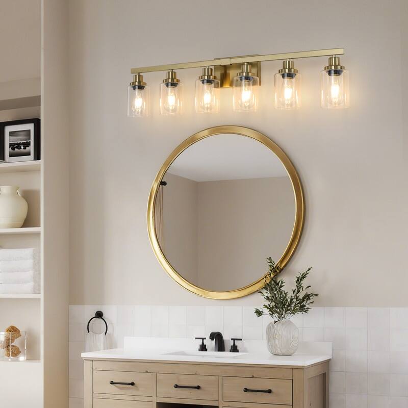 Bathroom Vanity Light With Clear Glass Shades For Vanity Mirror, Bathroom, Or Hallway