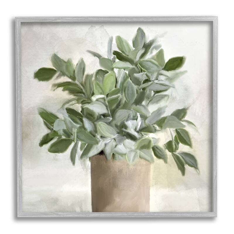 Stupell Lush Green House Plant Leaves Detailed Painting Framed Wall Art, Design by Kim Allen