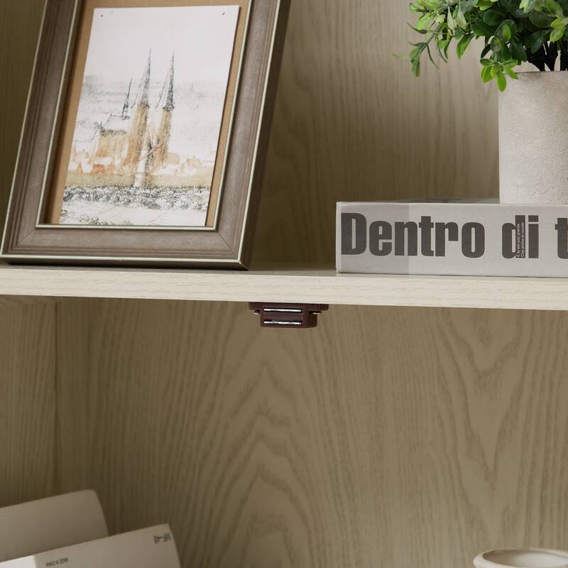 72.4 in Tall Storage Cabinet with 8 Doors and 4 Shelves, Freestanding Bookshelf Pantry Cabinet for Living Room