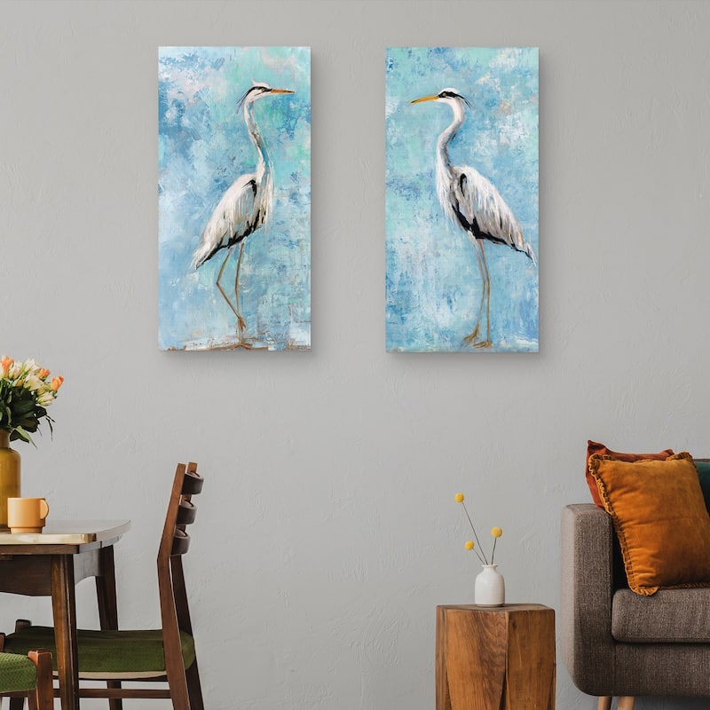 Heron I & II Crop by Sally Swatland Canvas Art Prints