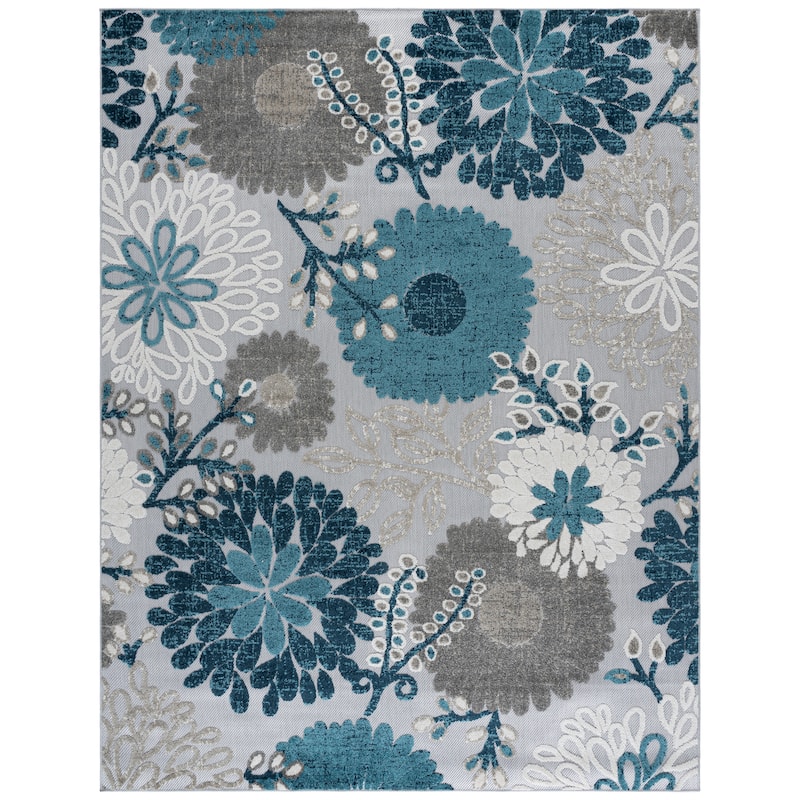 SAFAVIEH Cabana Hillechien Indoor/ Outdoor Waterproof Patio Floral Rug