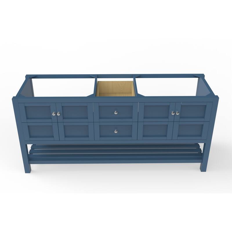 Alicia 72" Vanity (Base Only) - Blue - Chrome Finish