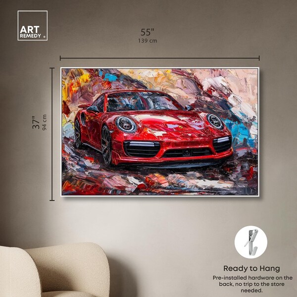 Porsche Pulse Canvas Lux Car Paintings by Art Remedy - Bed Bath