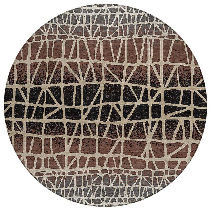 Machine Washable Indoor/ Outdoor Boho Global Chantille Rug