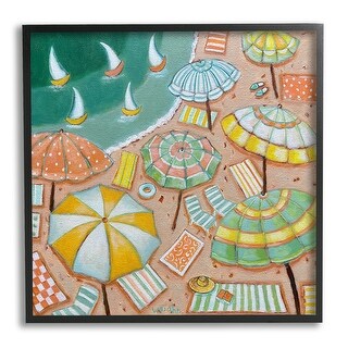 Stupell Modern Summer Beach Framed Giclee Art Design by Holly Wojahn ...