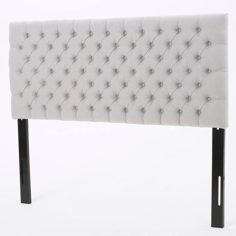 Modern Upholstered Queen Size Bed Headboard with Adjustable Solid Wood and Metal Legs