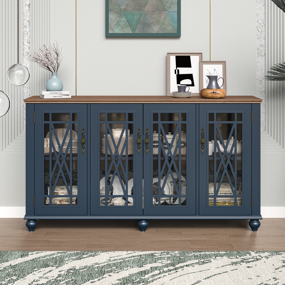 Navy blue top buffet sideboard