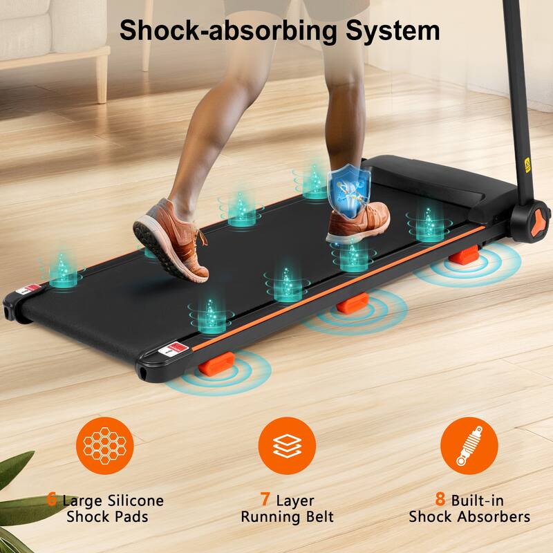 Folding Incline Treadmill with 12 Program, Shock Absorption, USB Charging, 2.5HP Smart Treadmill Home Walking Machine