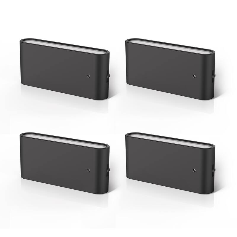 YANSUN 2-Pack Plug-in Light-Sensor Night Light, Horizontal Black Wall Lamp Design