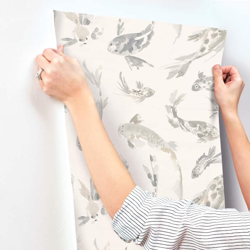 A-Street Prints Koi Stone Fish Wallpaper
