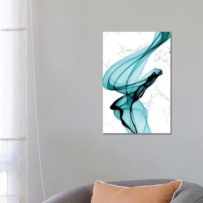 iCanvas "Teal Ribbons I" by Irena Orlov Canvas Print - 26x18x1.5
