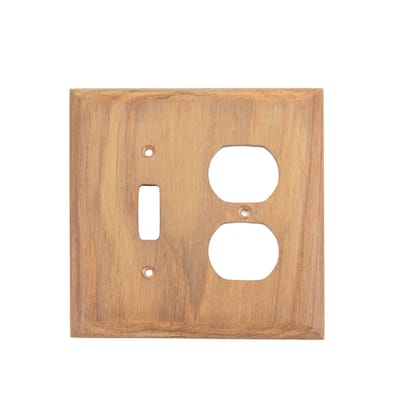 Teak Toggle Switch Duplex Receptacle Plate - Switch/Receptacle Cover