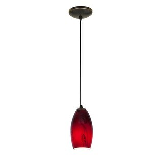 Access Lighting Merlot Bronze Integrated LED Cord Pendant, Red Sky Shade