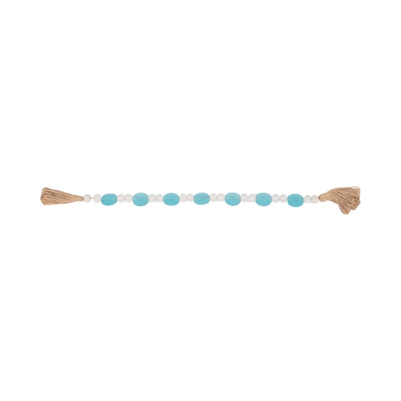 Sagebrook Home Elegant 30" Glass and Jute Beaded Circles Garland, Multi Color Home Accents for a Charming Atmosphere