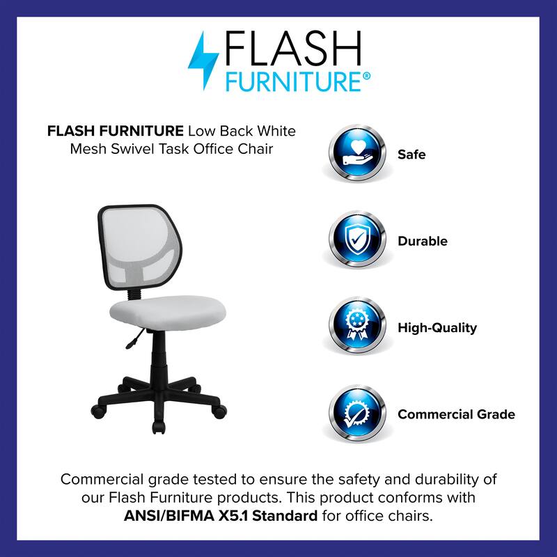 Low Curved Back Mesh Swivel Task Office Chair