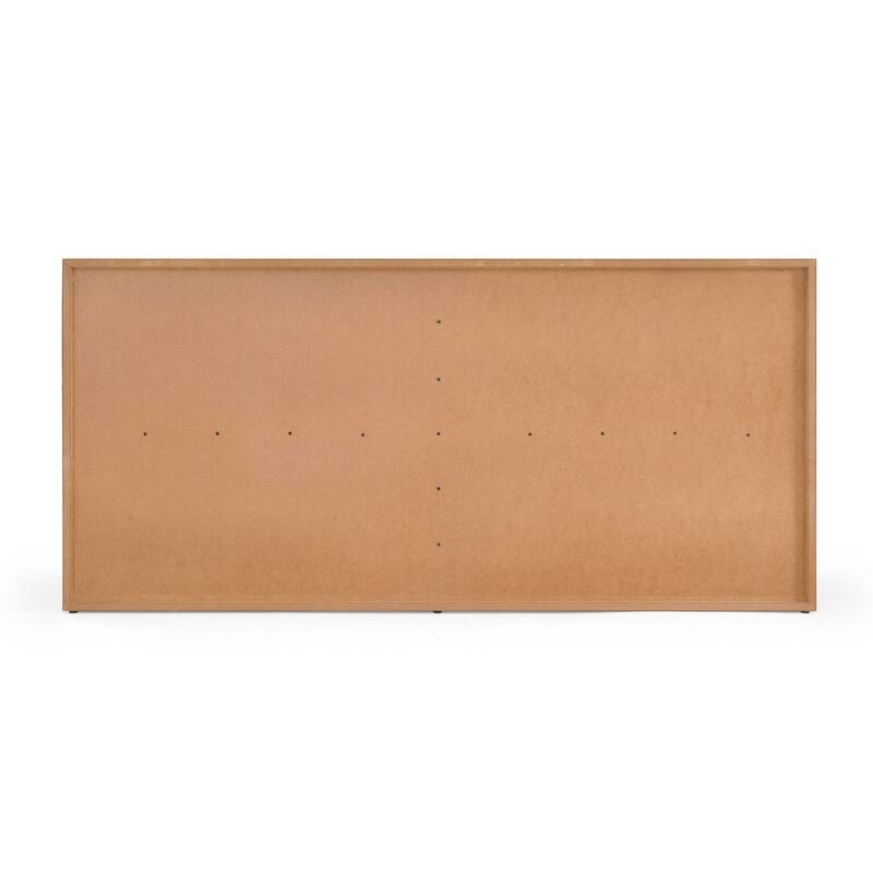 Lina 65 Inch Wide Dresser, 6 Drawers, Natural Brown Oak Veneer Frame