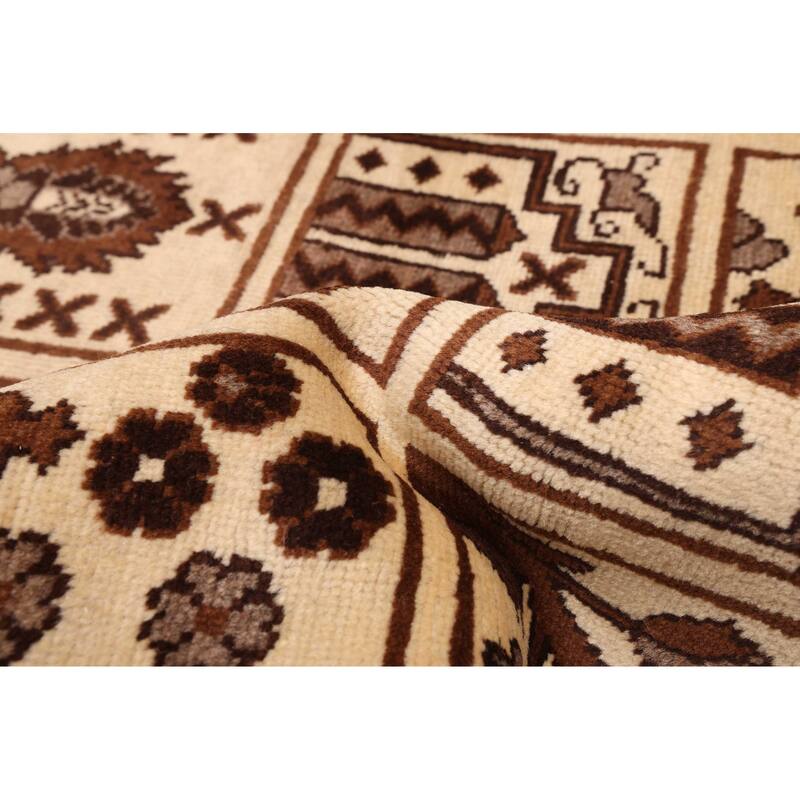 ECARPETGALLERY Hand-knotted Antalya Vintage Cream Wool Rug - 6'4 x 9'5