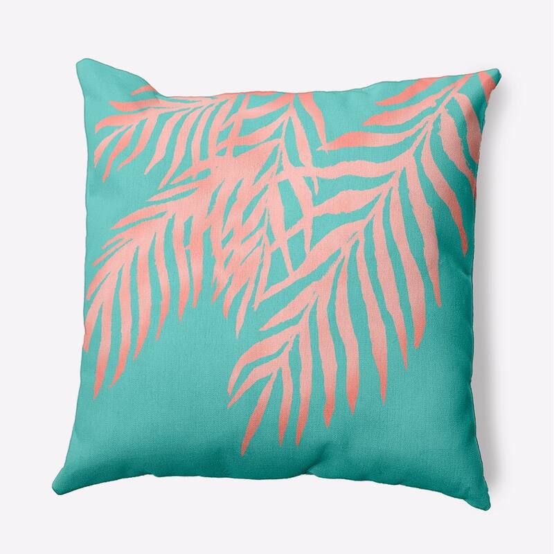 Blowing Palm Fronds Decorative Throw Pillow - 20" x 20" - Aqua