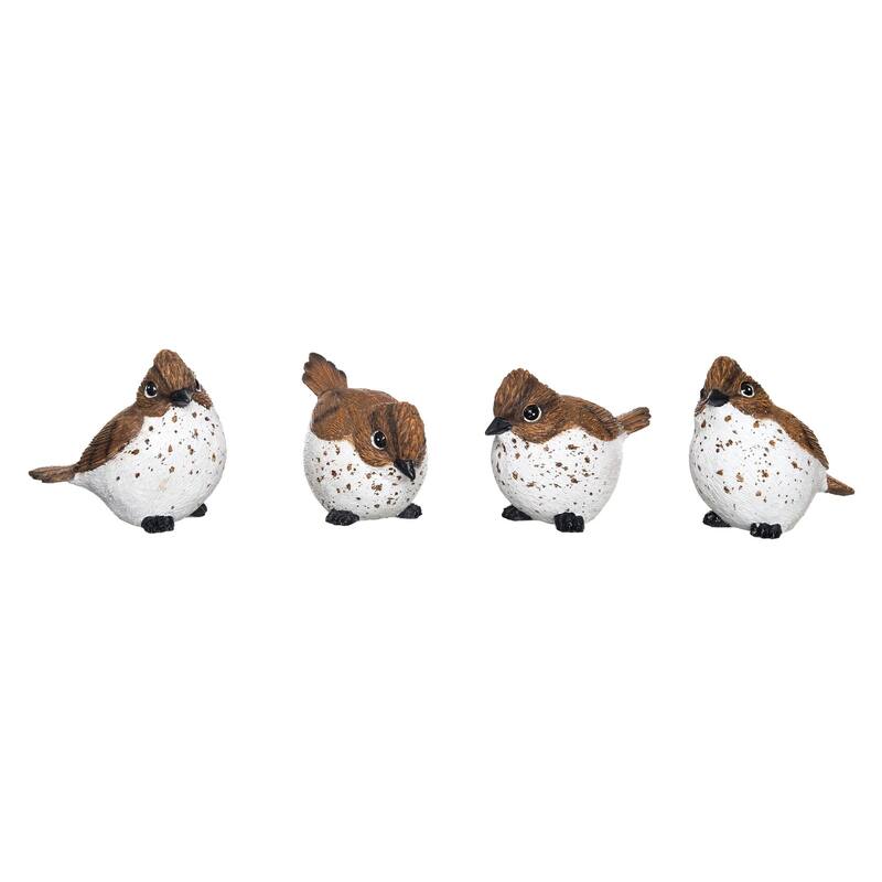 Transpac Medium Resin Flicker Woodpecker Bird Set of 4 Spring Home Decorations