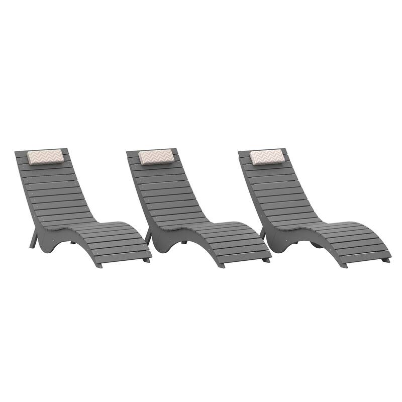 HDPS Water-Resistance Patio Lounge Chair Set of 3
