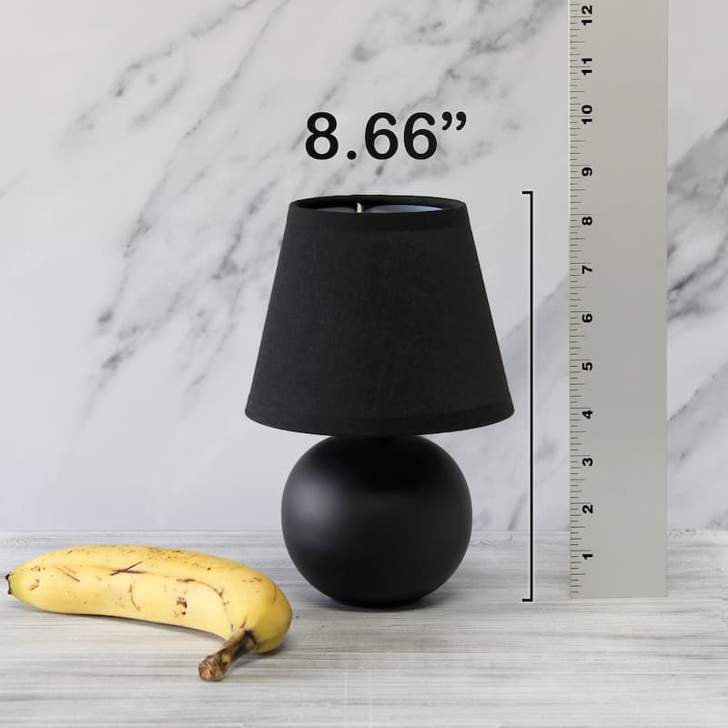 8.66" Petite Orb Lamp Two Pack Set w Matching Fabric Shade