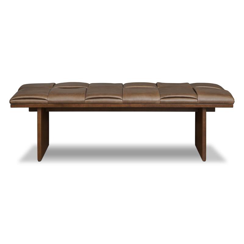 Poly & Bark Lapua 55" Leather Bench - Cocoa Brown