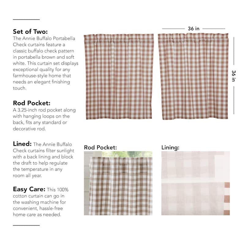 Annie Buffalo Portabella Check Tier Set of 2 L36xW36
