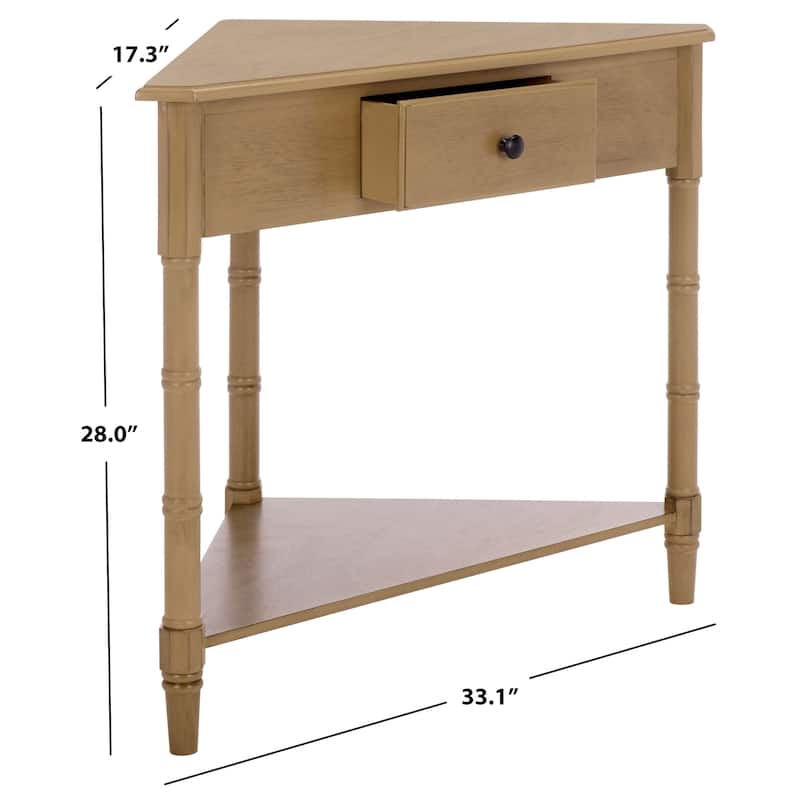 SAFAVIEH Calla Grey Corner Table - 33.9" x 17.3" x 28" - 34"W x 17"D x 28"H