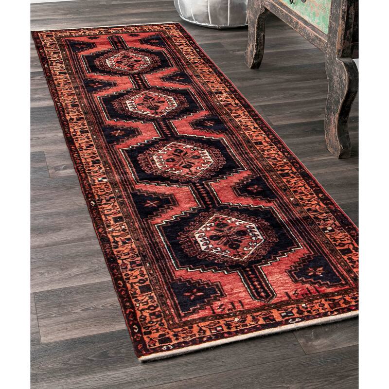ECARPETGALLERY Hand-knotted Anadol Navy Wool Rug - 3'7 x 9'5
