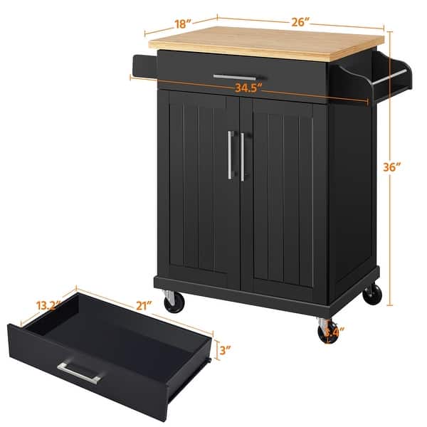 Rolling Storage Kitchen Cart with Pull Out Drawer Bed Bath & Beyond