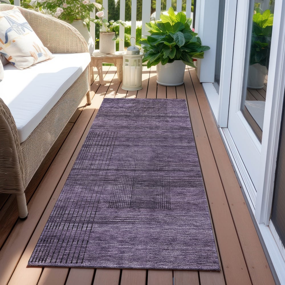 Machine Washable Indoor/ Outdoor Chantille Contemporary Imprints Rug