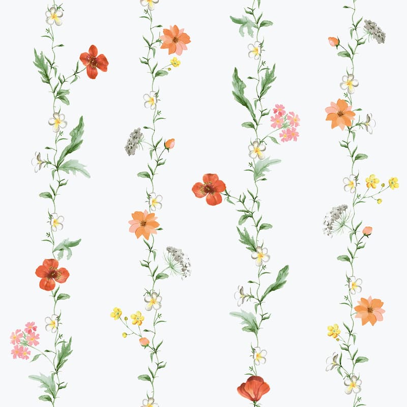 Galerie Wallcoverings Spring Blossom Vertical Floral Garden Non-woven Matte Wallpaper Roll - 33 feet x 21 inches - Red
