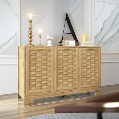 Storage Cabinet with 3 Doors,Buffet Storage with Adjustable Shelf