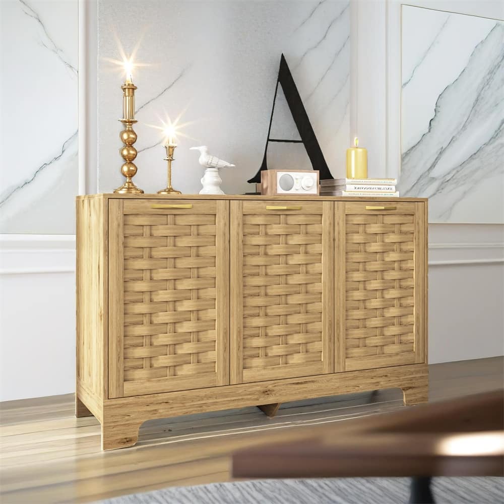 Storage Cabinet with 3 Doors,Buffet Storage with Adjustable Shelf