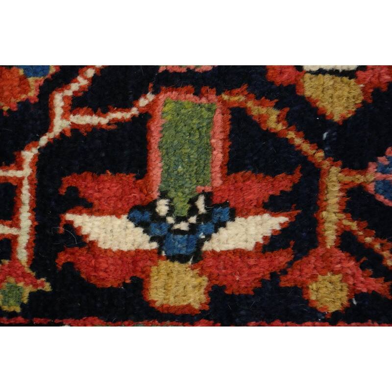 Hand Knotted Oriental 100% Wool Carpet Traditional Medallion Oranges & Rust Heriz (serapi) Area Rug - 11' 6'' X 8' 5''
