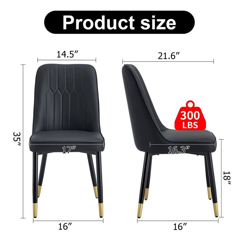 Dining Chairs And Living Room Chairs Set Of 2 - Black