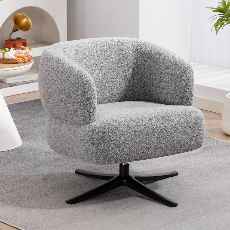 Cuddle-Style Leisure Swivel Sofa Chair, Suitable For Balconies, Studies And Living Rooms - Antique Grey