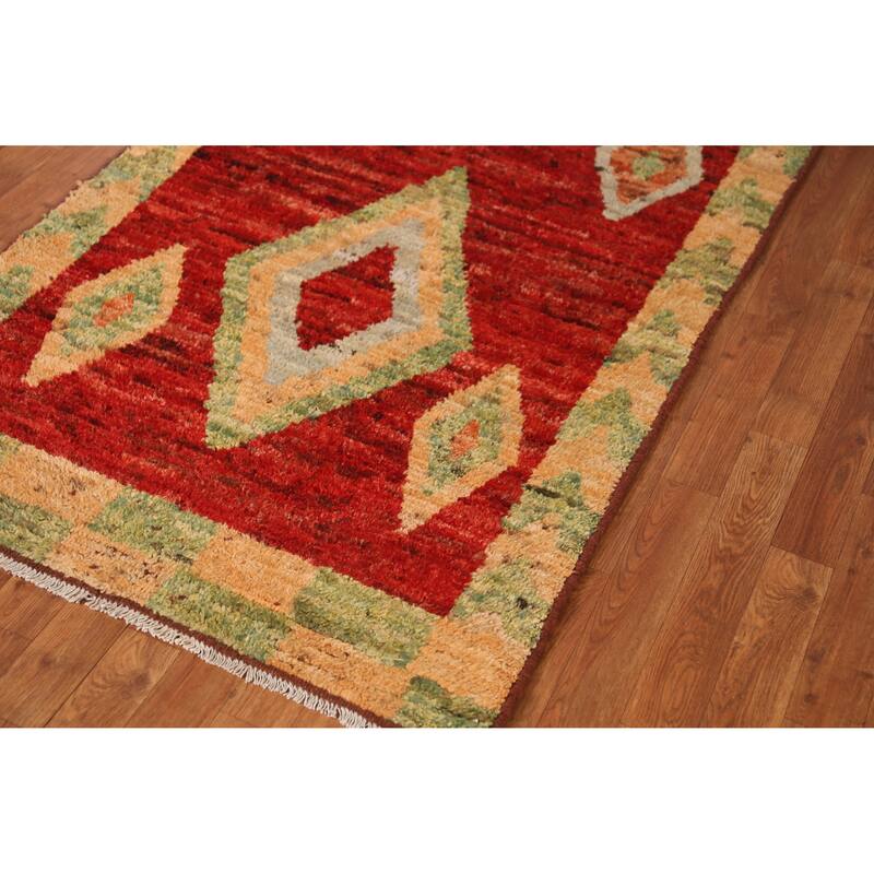 Moroccan Oriental Runner Rug Handmade Hallway Wool Carpet - 3'6" x 13'5"