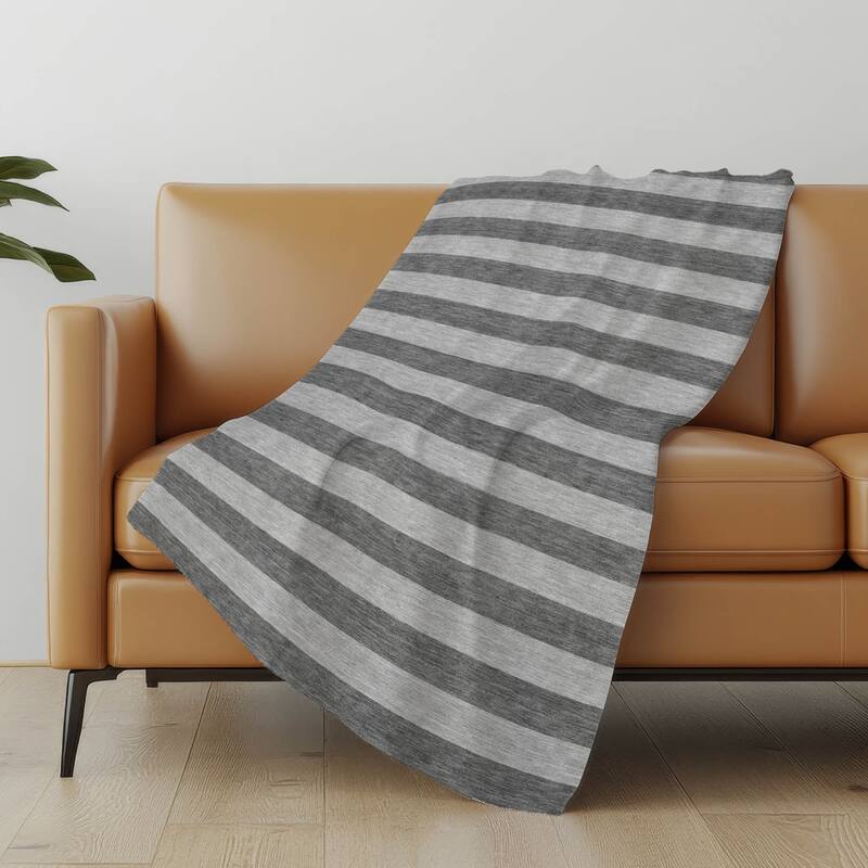 Premium Machine Washable Casual Stripes Sherpa Throw Blanket