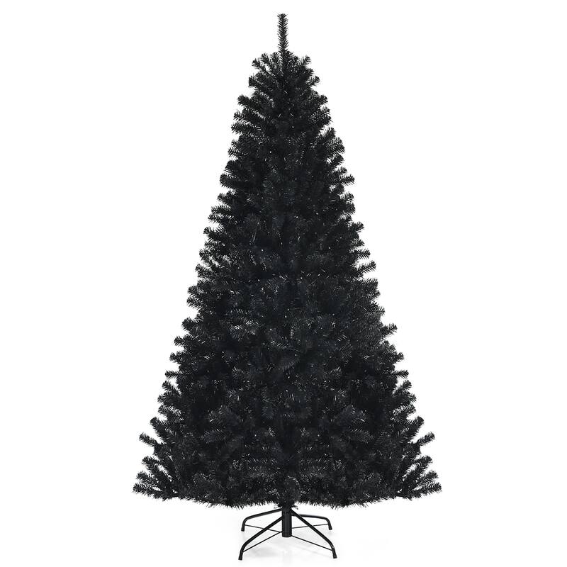 7ft Black Artificial Tree Hinged Halloween Christmas Tree - Black